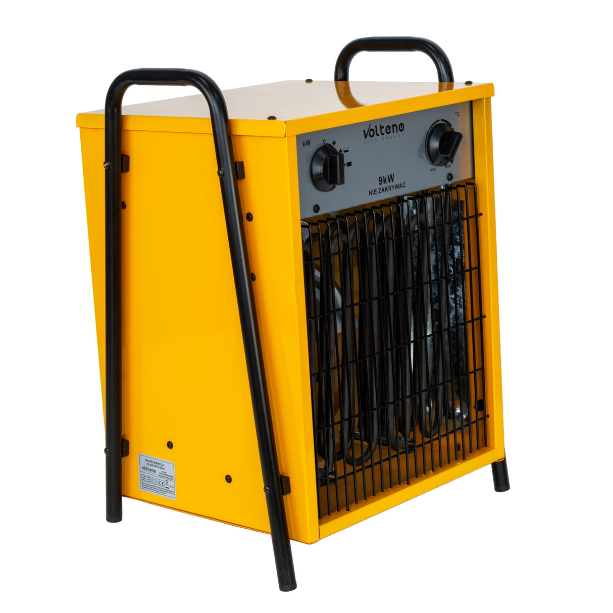 Grzejnik Farelka Nagrzewnica Elektryczna z Termostatem Mocna Żółta 9000W