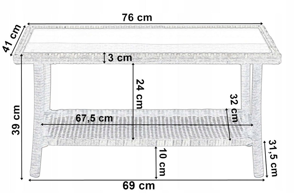 Zestaw Mebli Ogrodowych Komplet Meble Ogród Technorattan Stolik Sofa Fotele