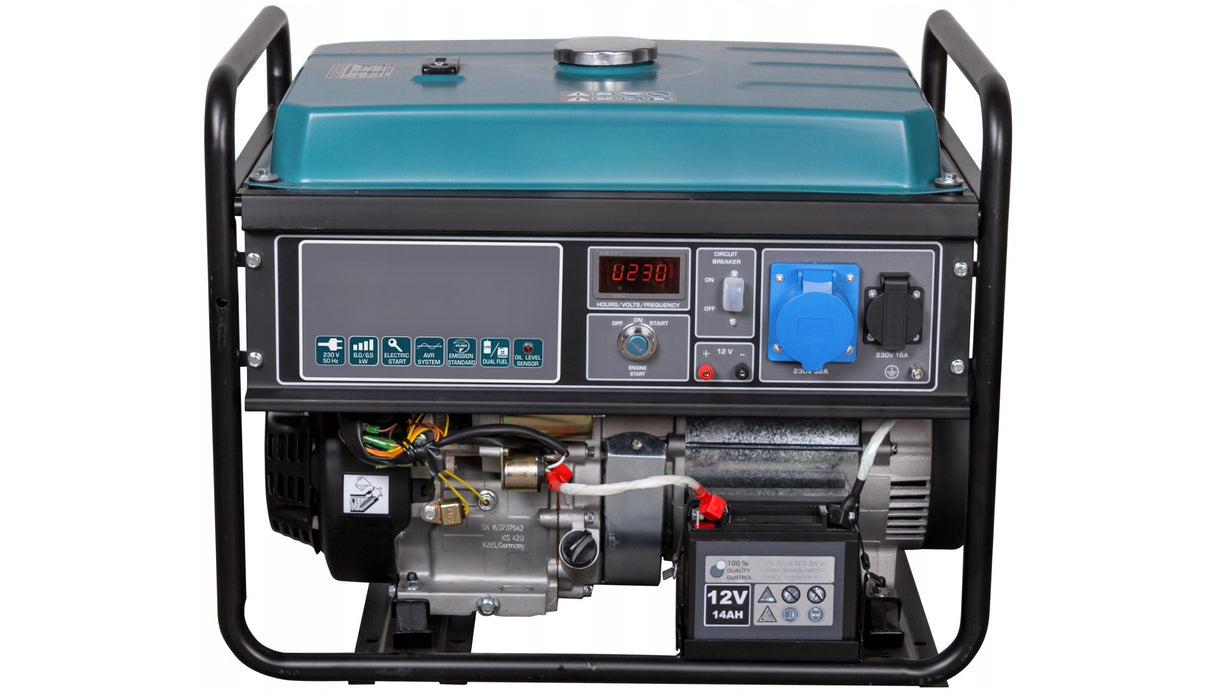 Agregat Prądotwórczy Gaz LPG Benzyna DUAL FUEL ZESTAW 230V 6,5kW AVR 16KM