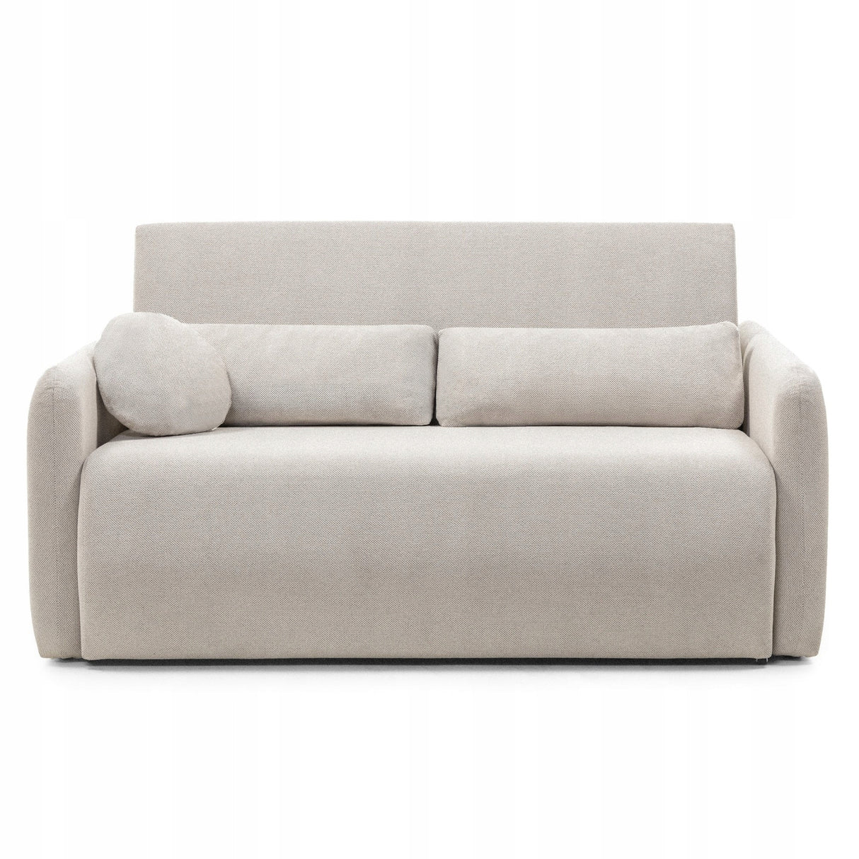 Sofa Rozkładana z Funkcją Spania i Pojemnikiem Jasnobeżowa 160x105/192 cm