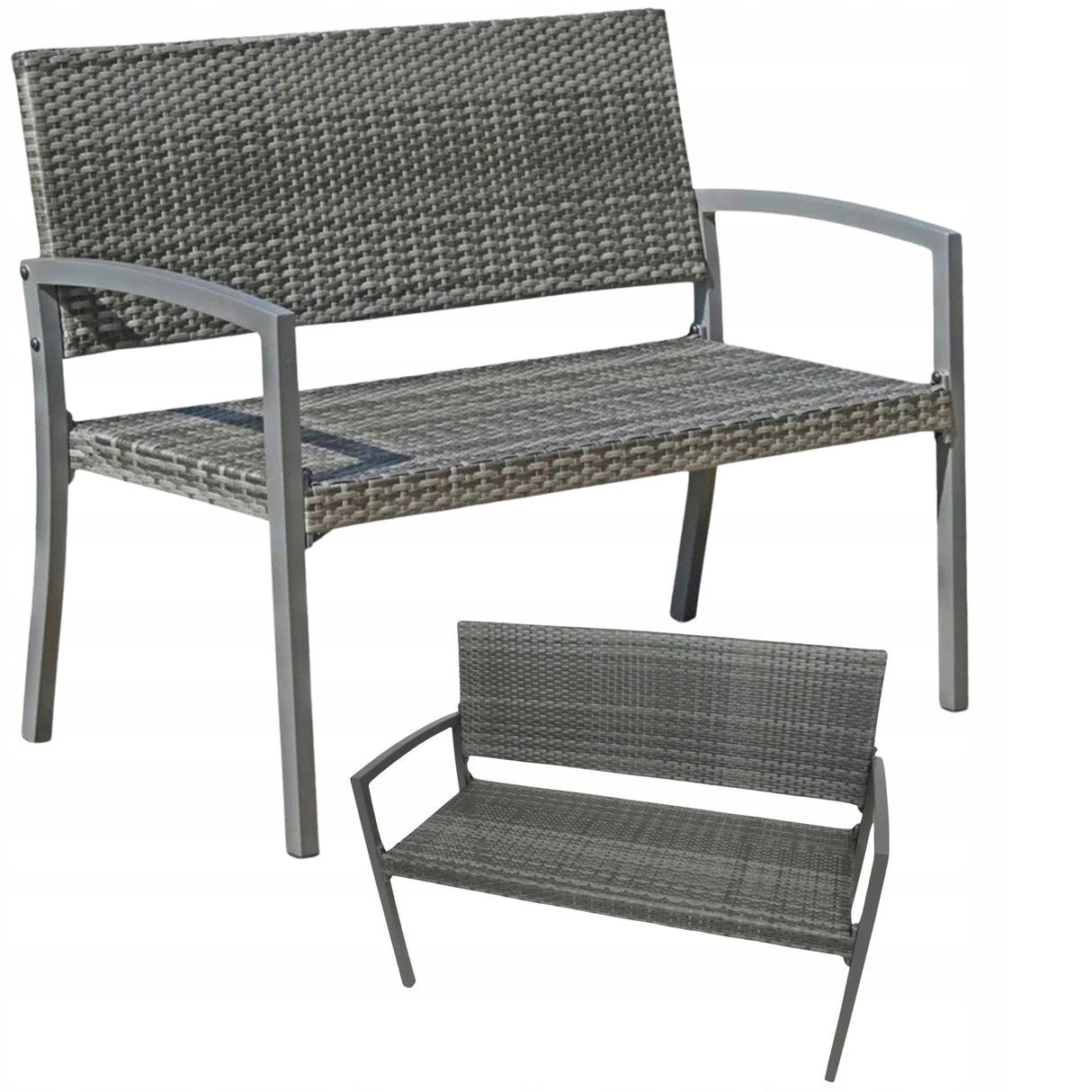 Ławka Ogrodowa Parkowa Sanremo 970208 Rama Aluminiowa 116x60x87cm do Ogrodu