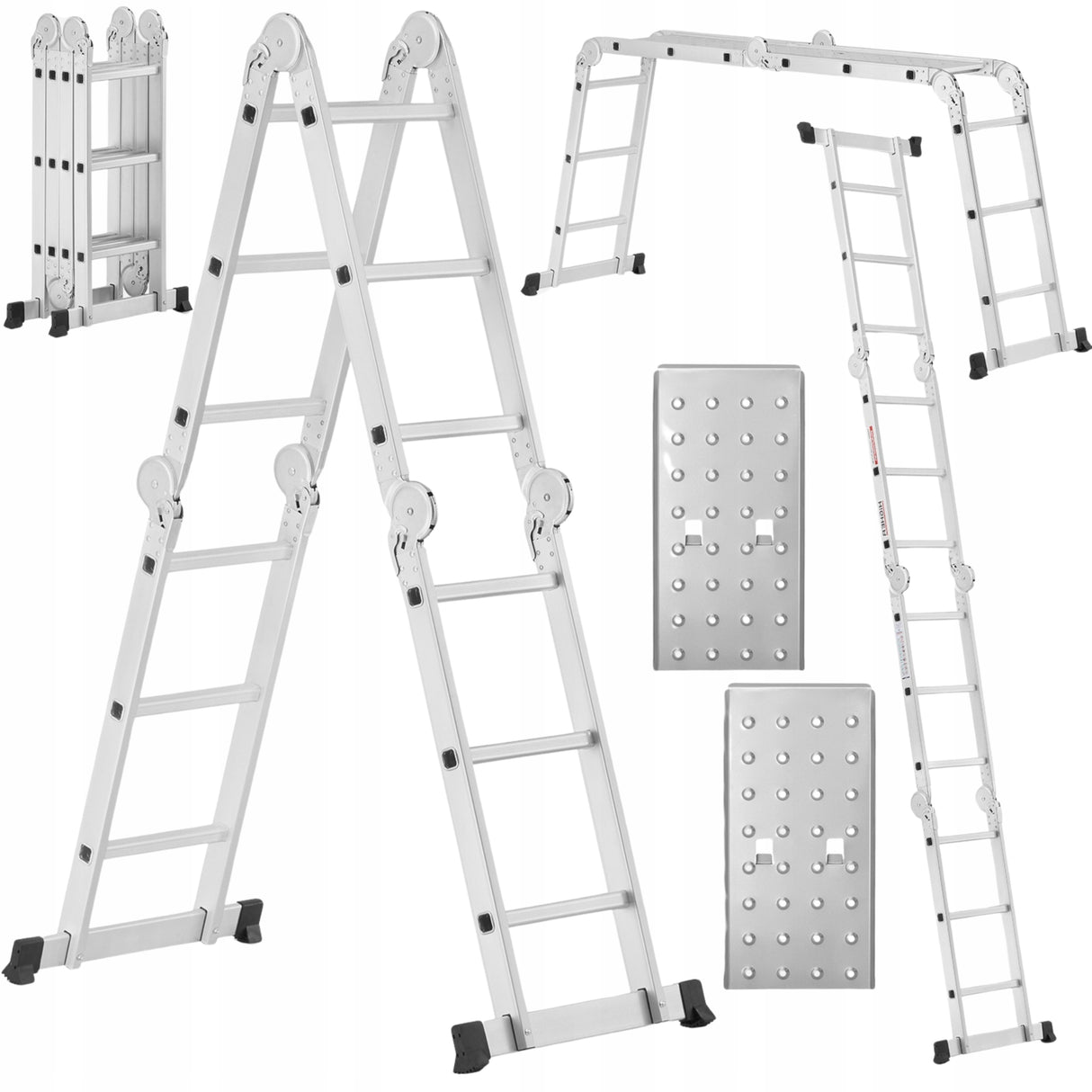 Drabina Aluminiowa Przegubowa Składana Wielofunkcyjna 4x3 + Podest