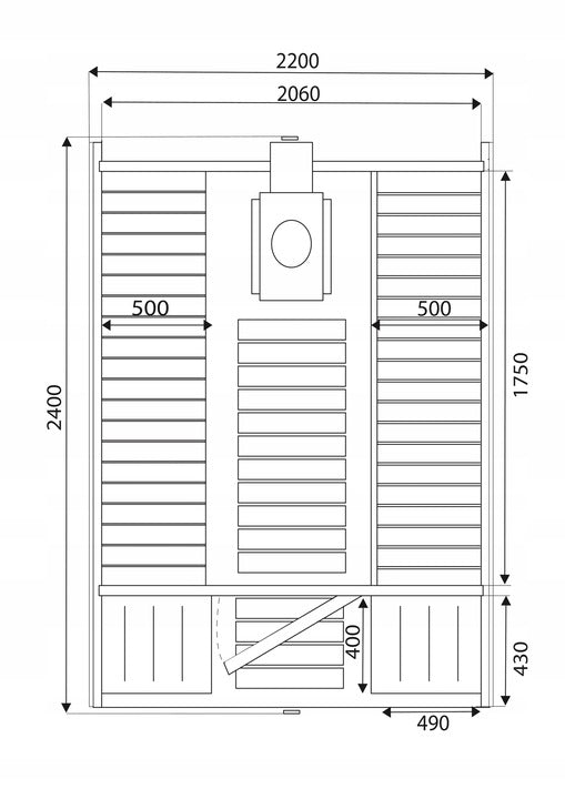 Sauna Ogrodowa z Piecem i Balią 120 cm Szwedzkie Drewno Beczka 240 cm