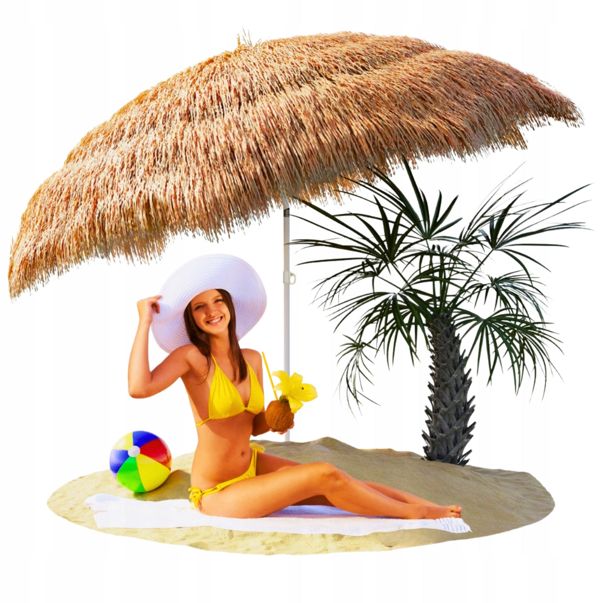 DUŻY PARASOL PLAŻOWY BALKONOWY OGRODOWY HAWAJSKI ŁAMANY TARAS PLAŻĘ 150CM