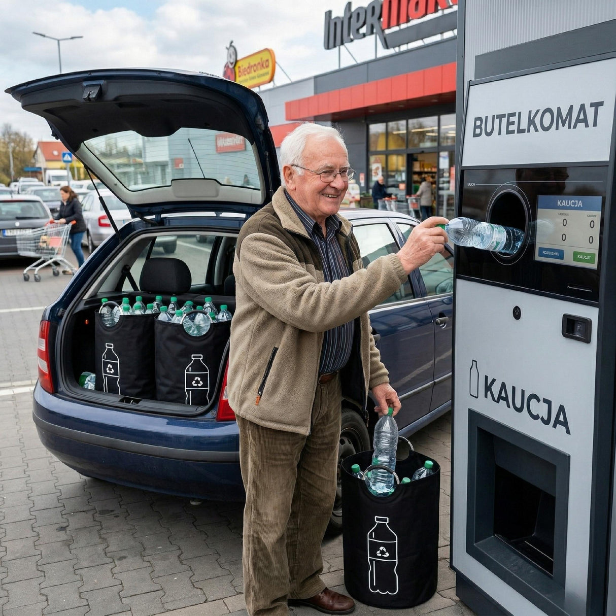 Składany Kosz na Butelki Pojemnik Organizer Do Segregacji Segregacja 100L