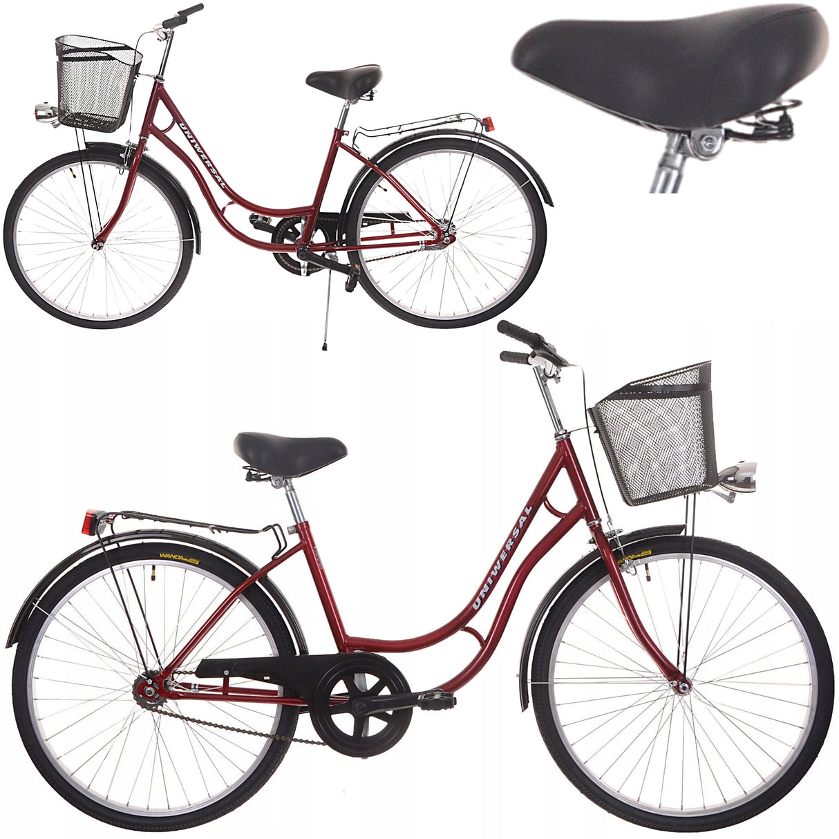 Rower Damski Męski Damka Miejski Retro + Kosz GRATIS WARIANTY Koło 26" Cali