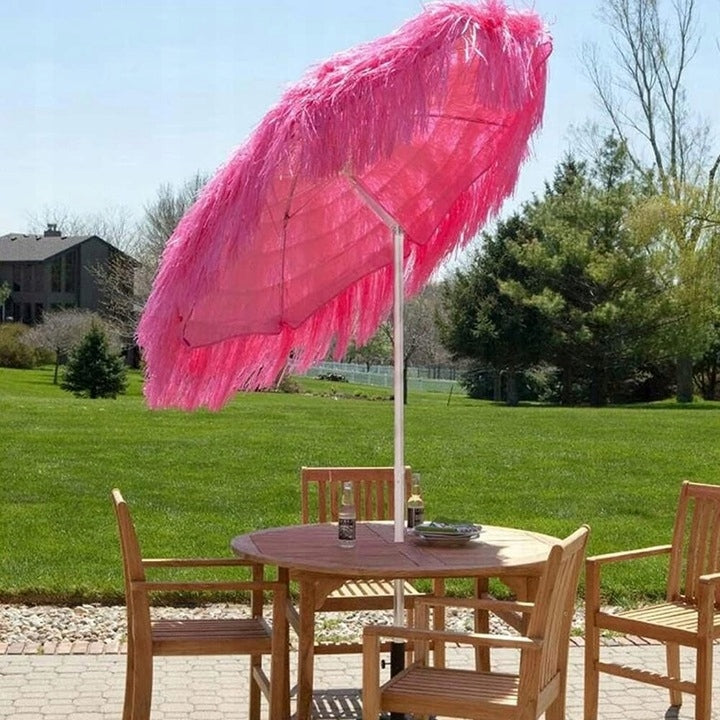 Parasol Plażowy Duży Ogrodowy Hawajski Łamany Taras Plaża 150 Cm RÓŻOWY