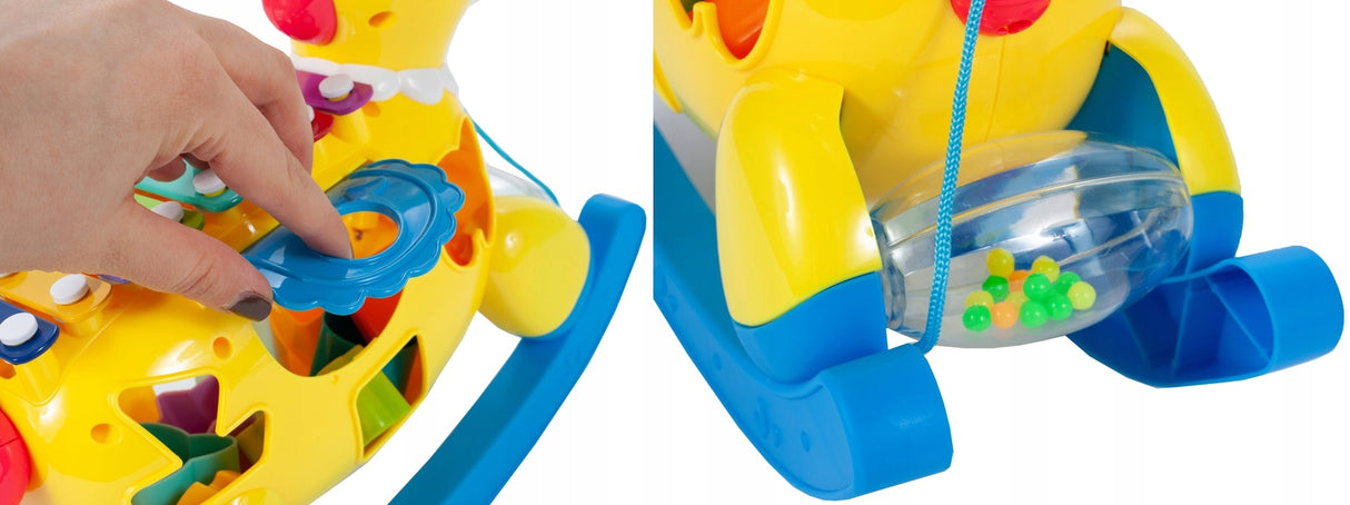 Konik Interaktywny Sorter Cymbałki Klocki Światło Dźwięk Koń Kształty