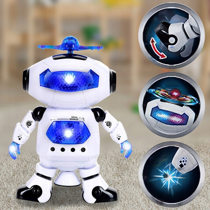 Robot Interaktywny Android Tańczący na Baterię dla Dzieci Obrót 360 Stopni