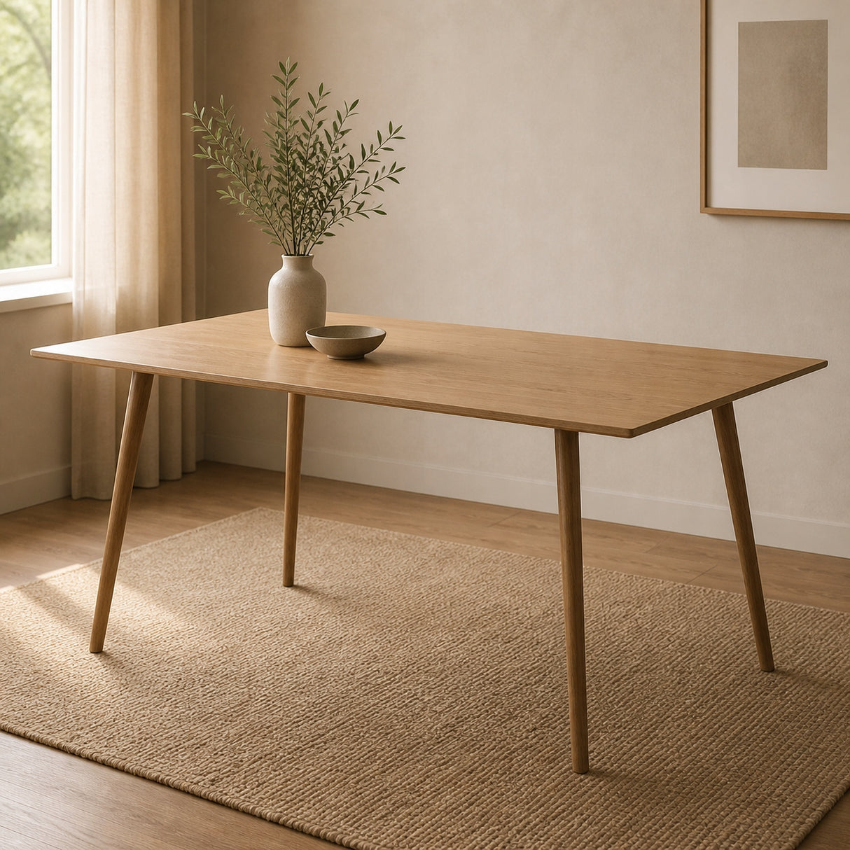 Stół do jadalni z naturalnego dębu Leonique, 120 cm, dąb