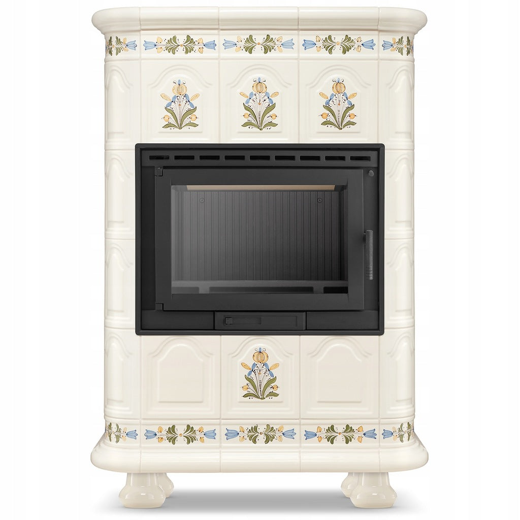 Piec Kominek Kaflowy Ceramiczny Koza 13kW Piecyk Beżowy Obudowa Kominkowa
