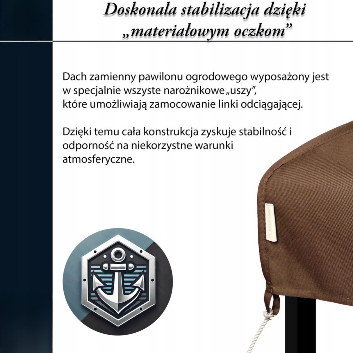 Dach Pawilon Poszycie Wodoodporny M5 4x3m z Kominem do Cyrkulacji Brązowy