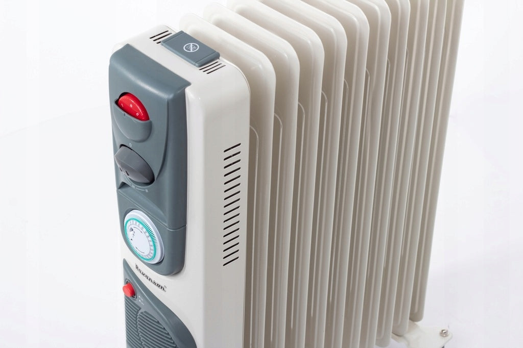 Grzejnik Olejowy 11 Żeberkowy 4000W Turbo Termostat Timer Nadmuch Kaloryfer