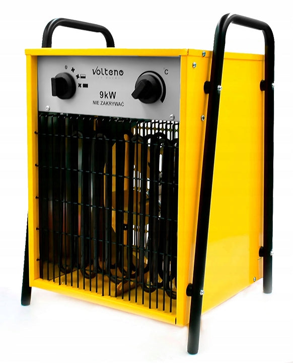 Grzejnik Farelka Nagrzewnica Elektryczna z Termostatem Mocna Żółta 9000W