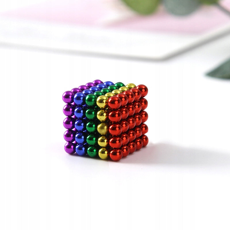Kulki Magnetyczne Tęczowe Klocki Kolorowe 216 3mm na Prezent dla Dzieci