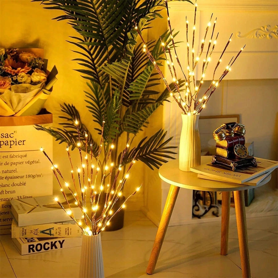 Gałązka 20 LAMPEK LED Baterie Do Wazonu ŚWIĄTECZNE Gałązki Na Święta 70 cm