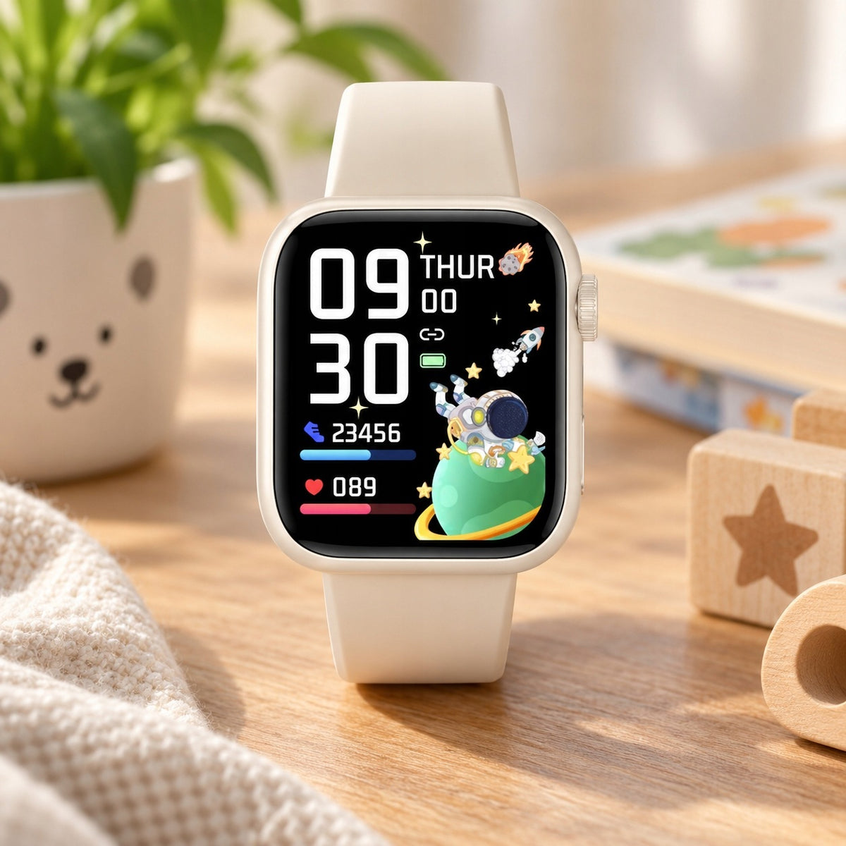 Zegarek Smartwatch Forever IGo Watch 3 JW-500 Beżowy Uniwersalny Tętno