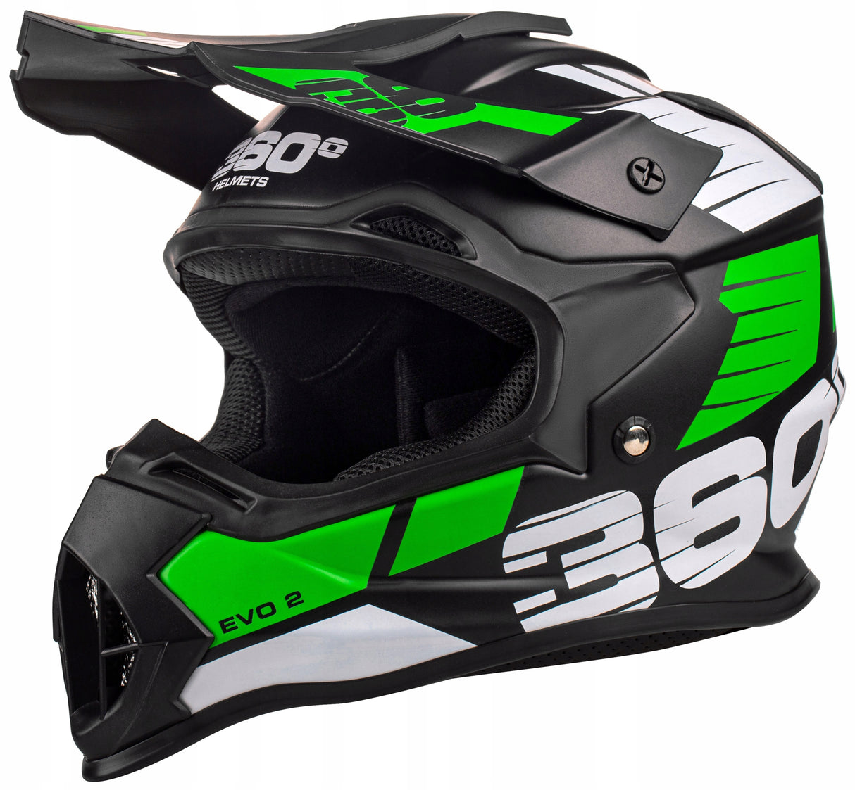 Kask Cross Enduro XS Homologacja EU Lekki Deflektor MTB Quad Zielony
