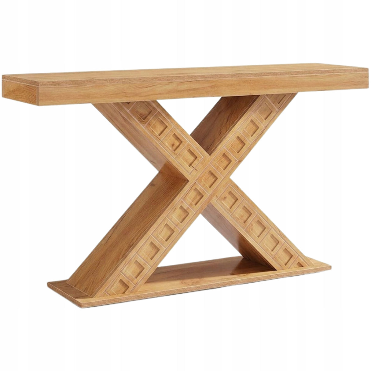 Stolik Konsolowy HOGA-ZF0002 Rustykalny Brąz 33,7x145,1x81,4 cm Płyta MDF