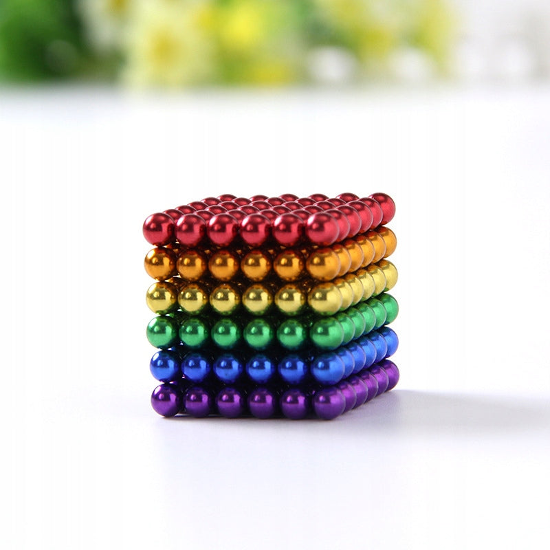 Kulki Magnetyczne Tęczowe Klocki Kolorowe 216 3mm na Prezent dla Dzieci