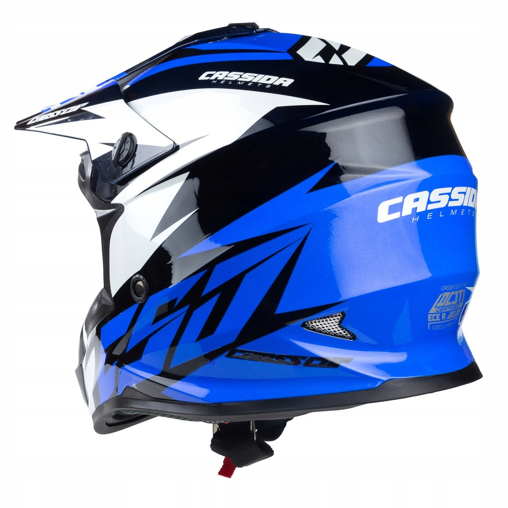Kask Motocyklowy Cross Cup/Two + Gogle, Kominiarka, Niebieski L