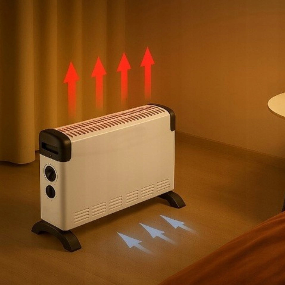 Grzejnik Konwektorowy Elektryczny Energooszczędny Termostat Biały 2000W
