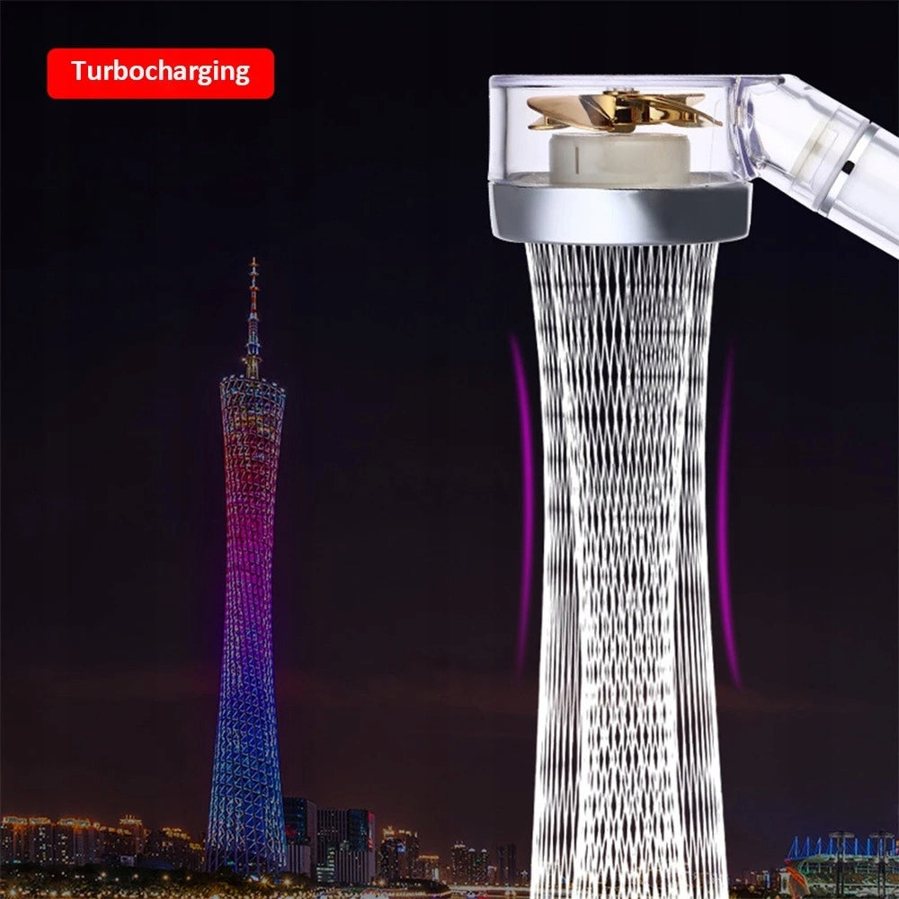 Głowica Prysznicowa regulacja temperatury Prysznic Filtr LED Turbo śmigło