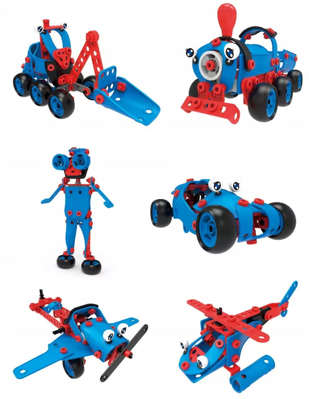 Klocki Konstrukcyjne Mega Konstruktor Pojazdy Robot Samolot 6w1 dla Dzieci