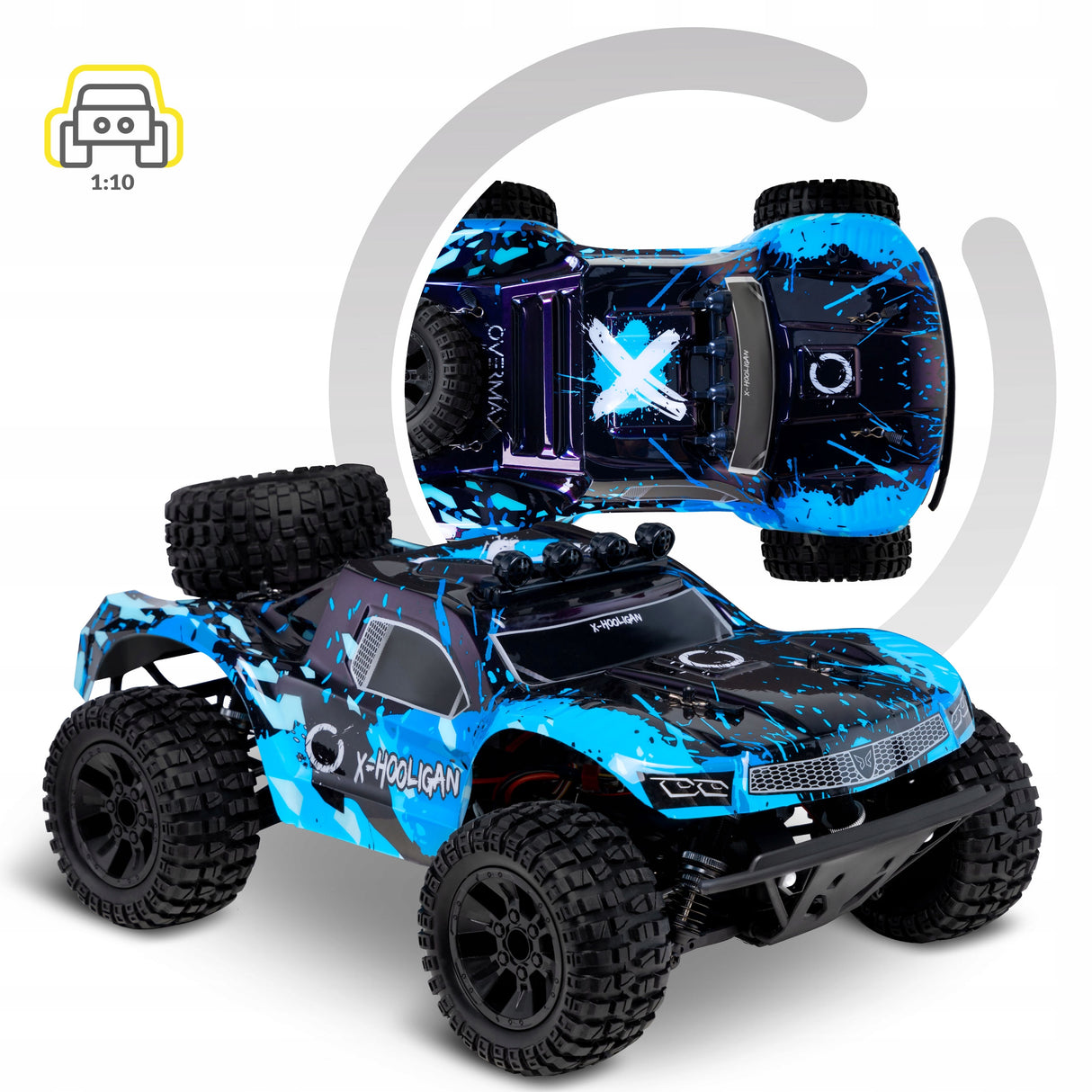 Samochód RC Terenowy 4x4 35km/h Duży Wodoodporny 2 Akumulatory Niebieski