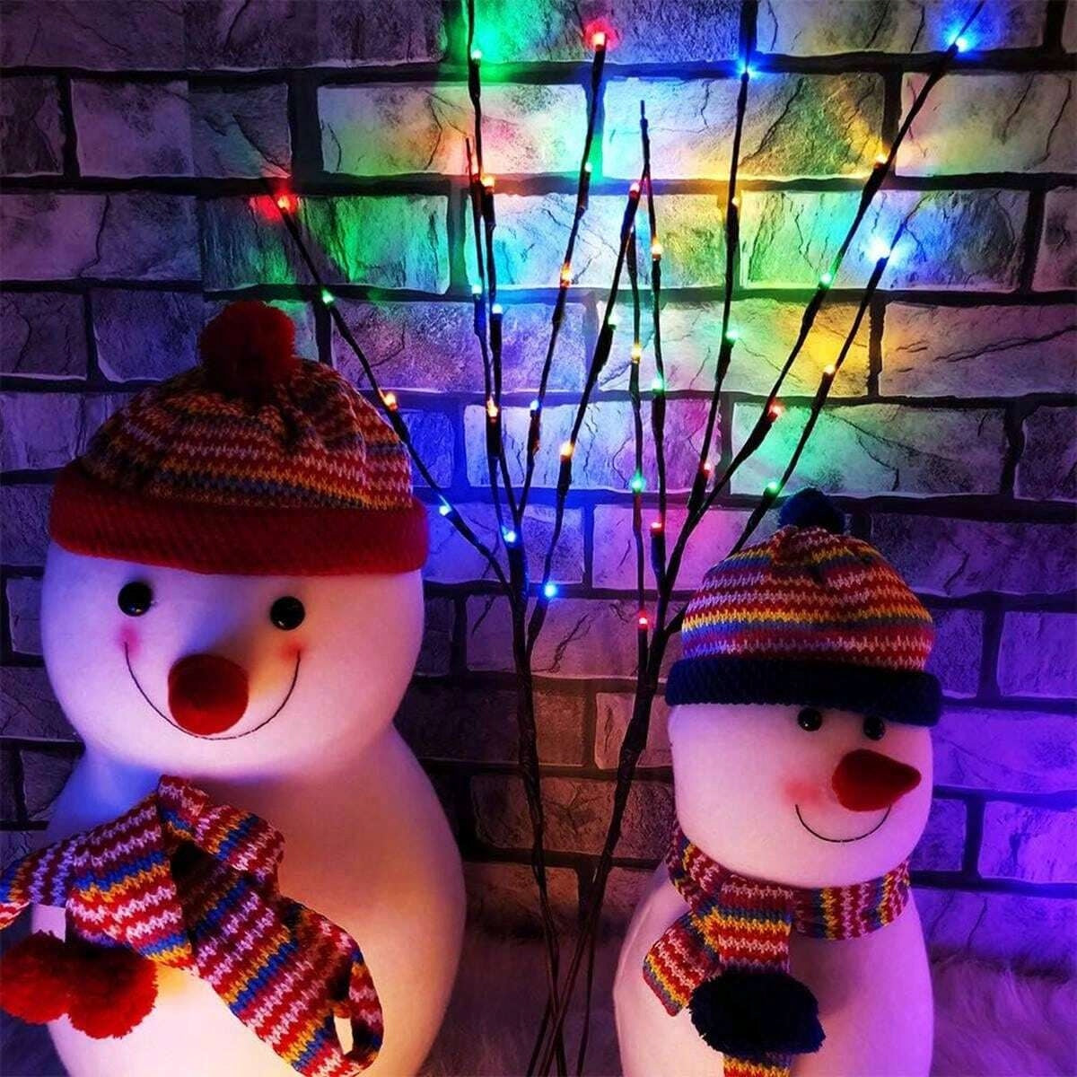 Gałązka 20 LAMPEK LED Baterie Do Wazonu WIELOKOLOROWE Gałązki Święta 70 cm
