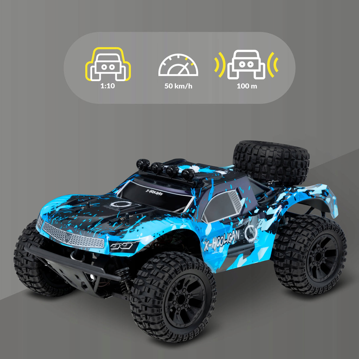 Samochód RC Terenowy 4x4 35km/h Duży Wodoodporny 2 Akumulatory Niebieski