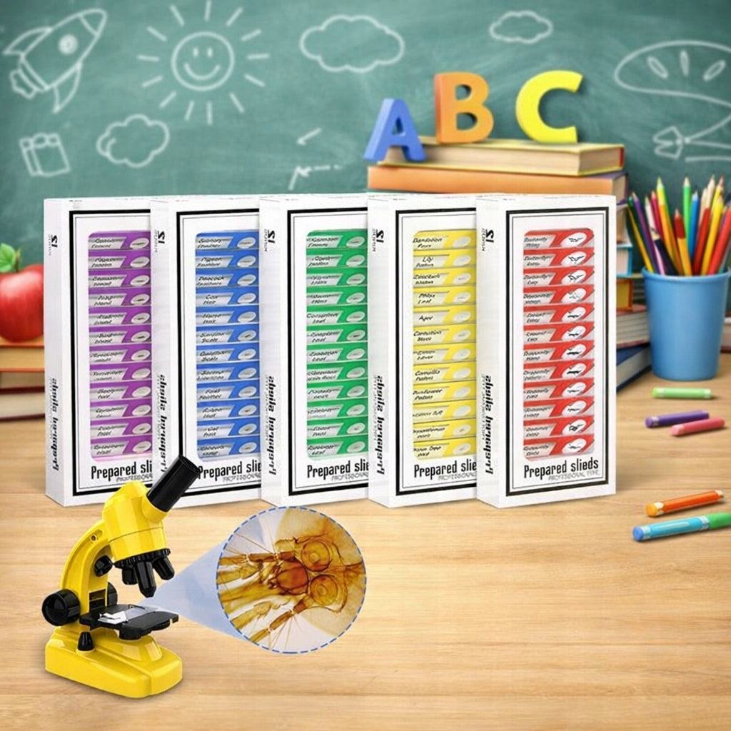 Szkiełka Próbówki Mikroskopowe Próbki Edukacyjne Losowych Próbówek Zestaw