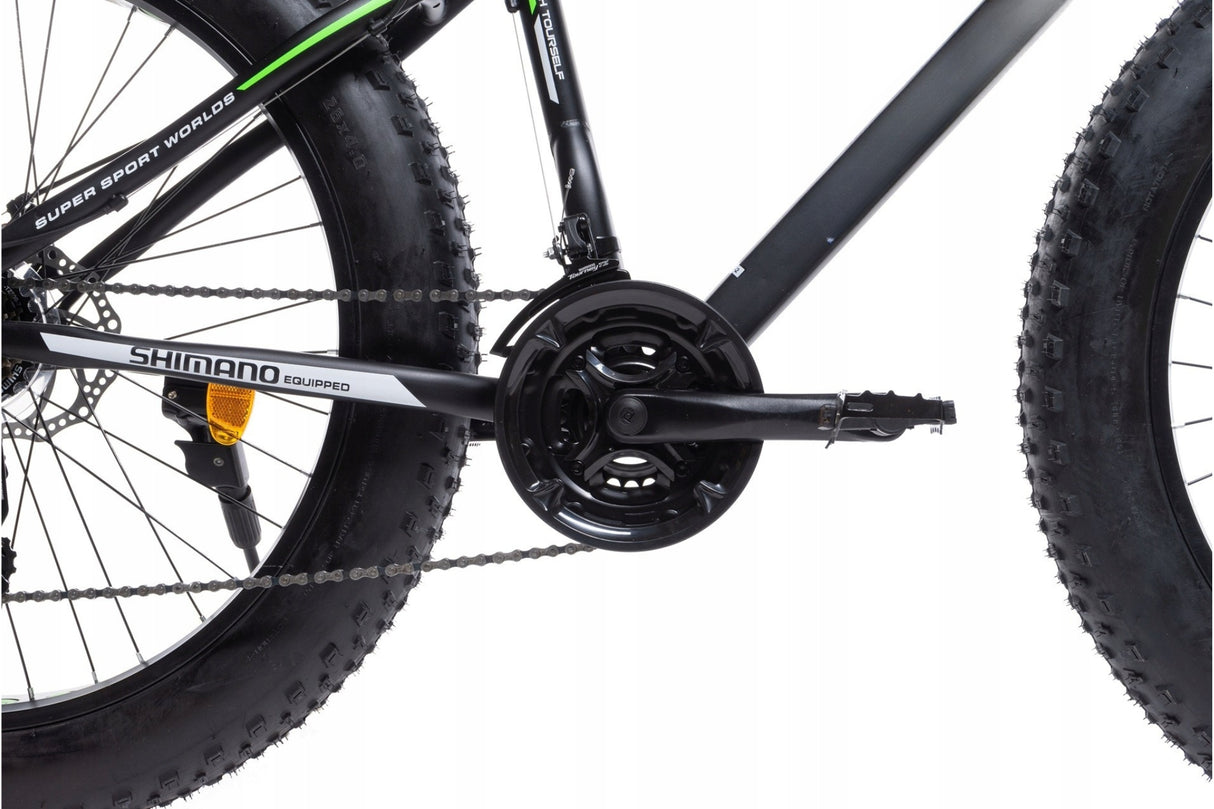 Rower Terenowy FATBIKE Szerokie Opony Stalowa Rama Przerzutki SHIMANO 26"