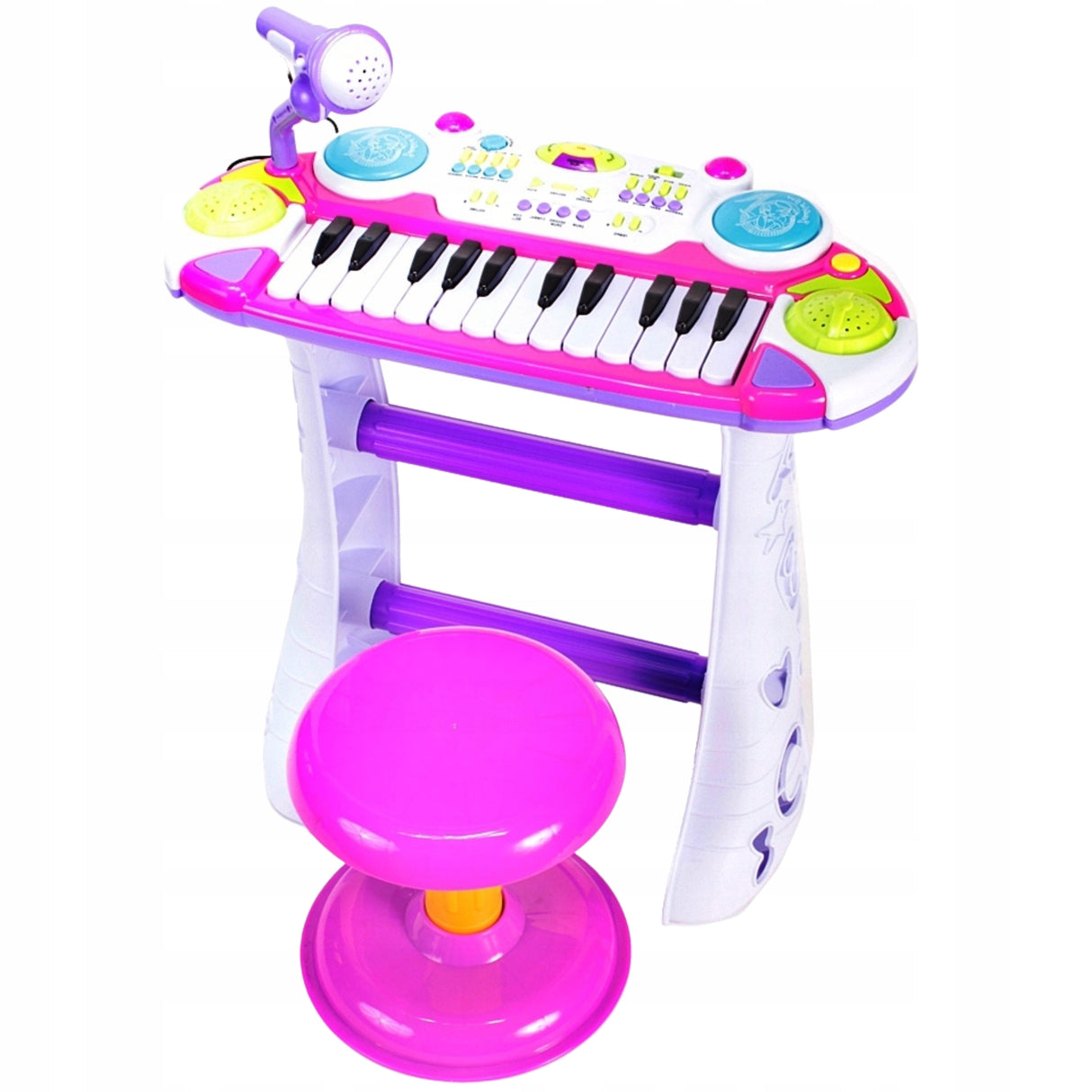 Pianino Keyboard Duży Organy Krzesełko Nagrywanie 24 Klawisze dla Dzieci