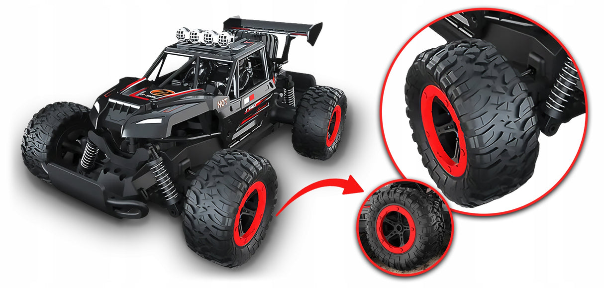 Zdalnie Sterowany Samochód Terenowy RC 4x4 Szybkie Auto LED Solidny Drift