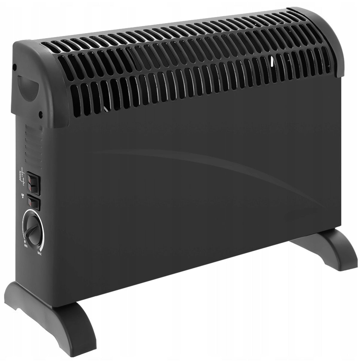 Grzejnik Elektryczny Termostat Konwektorowy 750W 1250W 2000W Czarny 3 Tryby