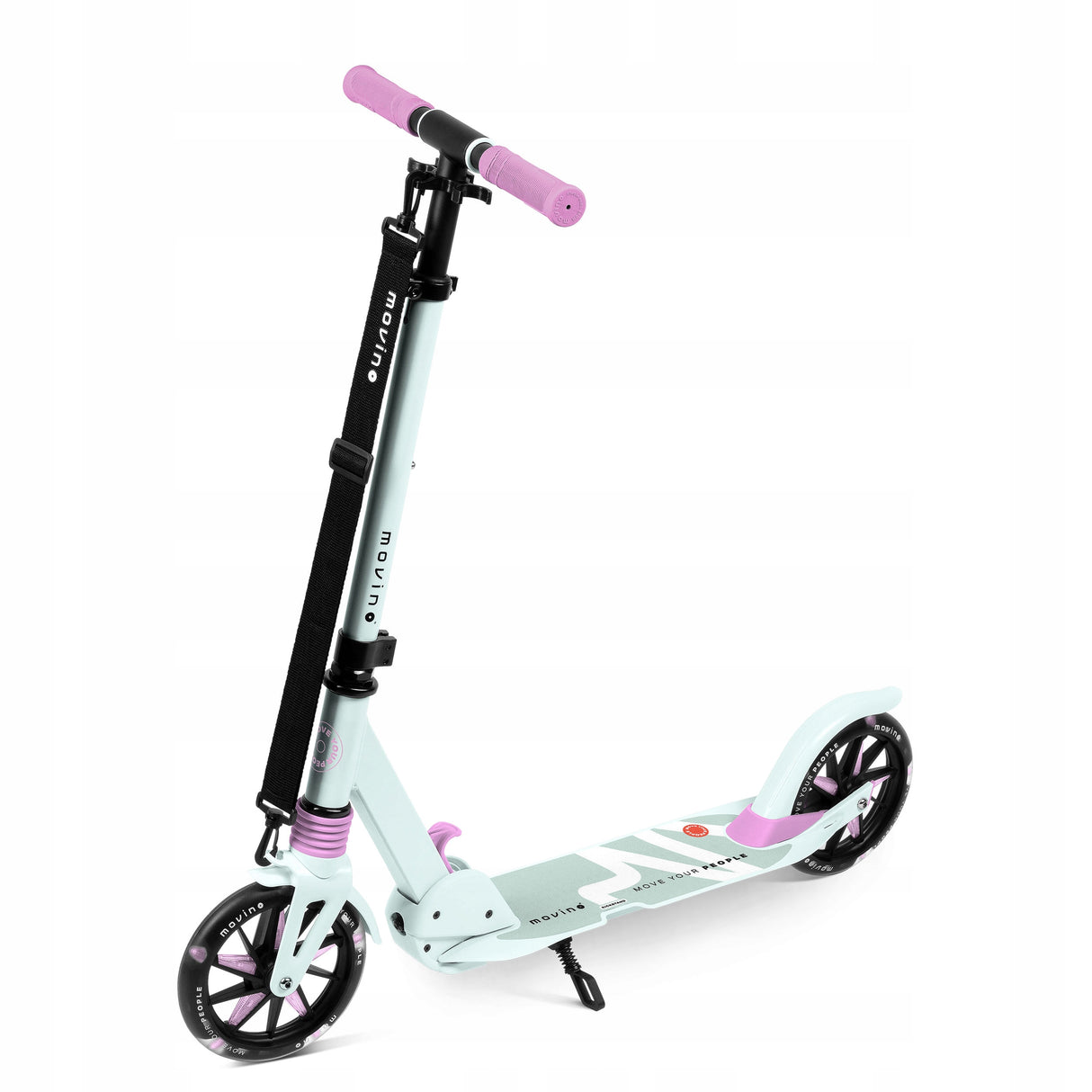 Hulajnoga Amortyzowana z Przodu Składana Miejska Koła Led 180 mm do 100 KG