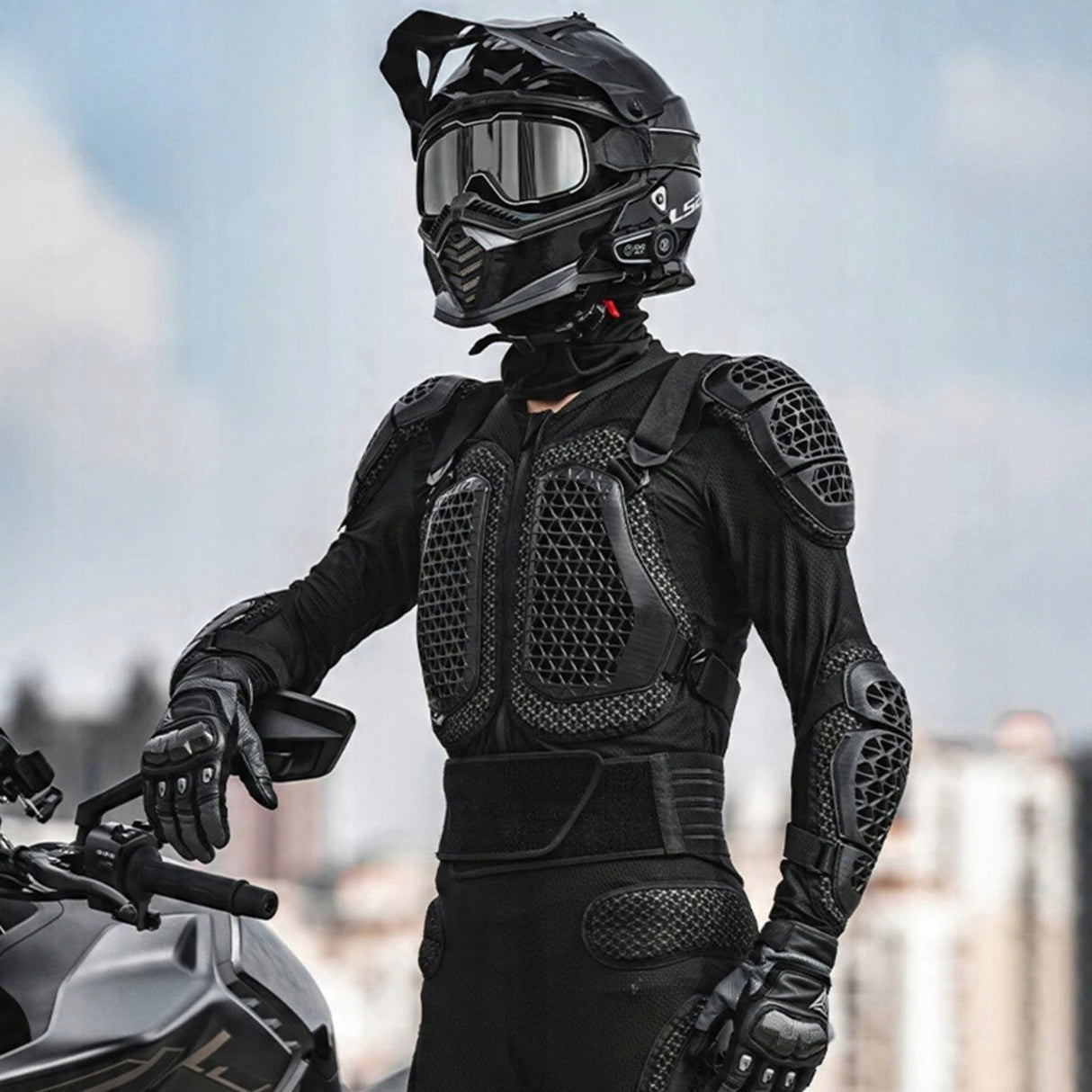 Zestaw Kurtka Motocyklowa Biała + Spodnie Motocyklowe Odzież Ochronna M