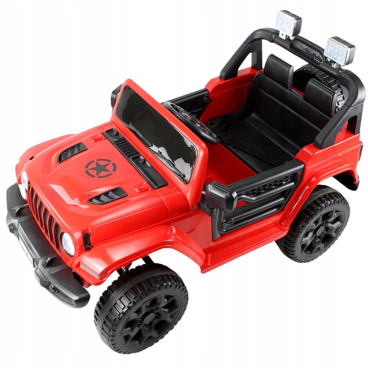JEEP LT Off Road 4x4, Auto na Akumulator 4 Amortyzatory Czerwony 12V 7Ah