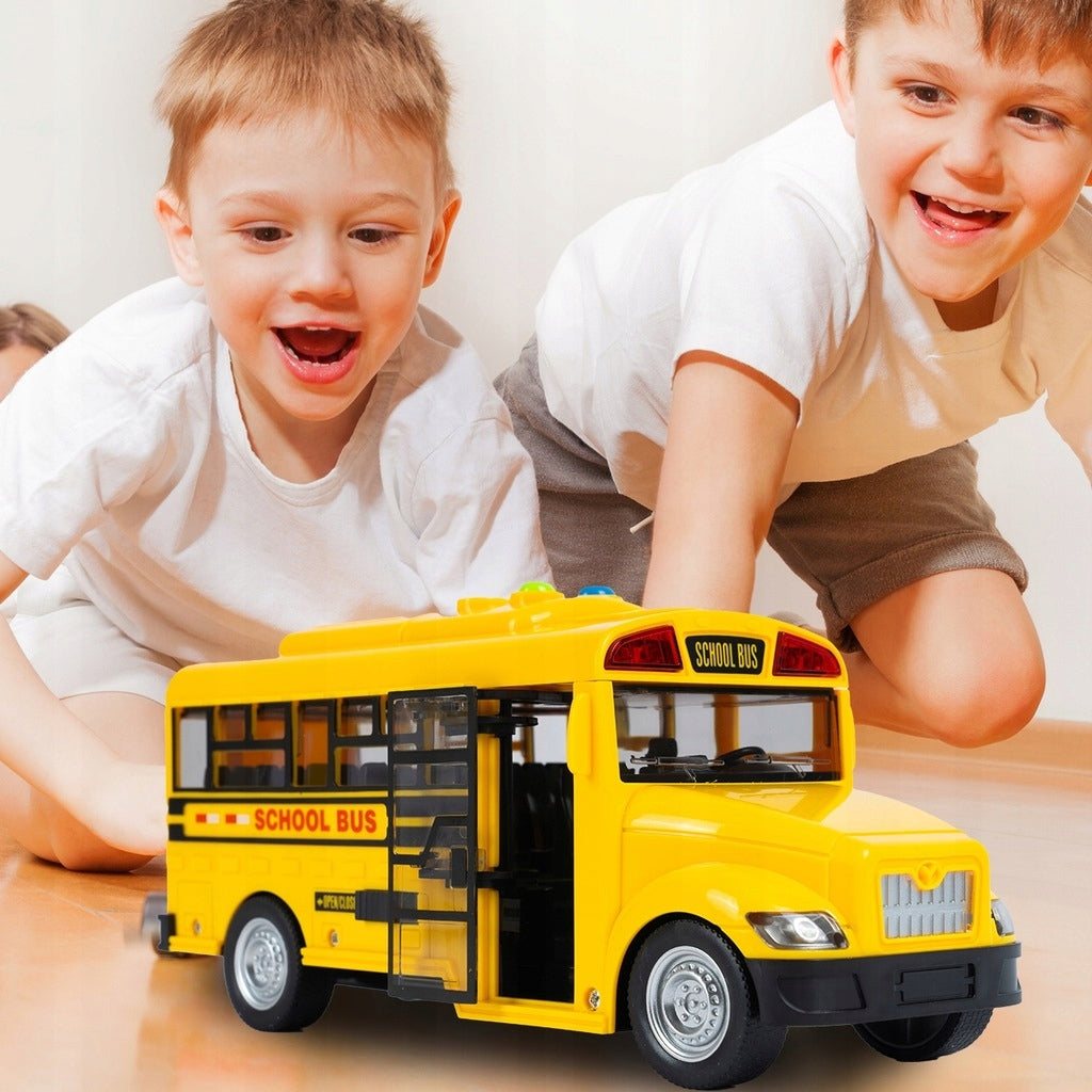 Autobus Szkolny Interaktywny Otwierane Drzwi dla Dzieci Dźwięk Światło