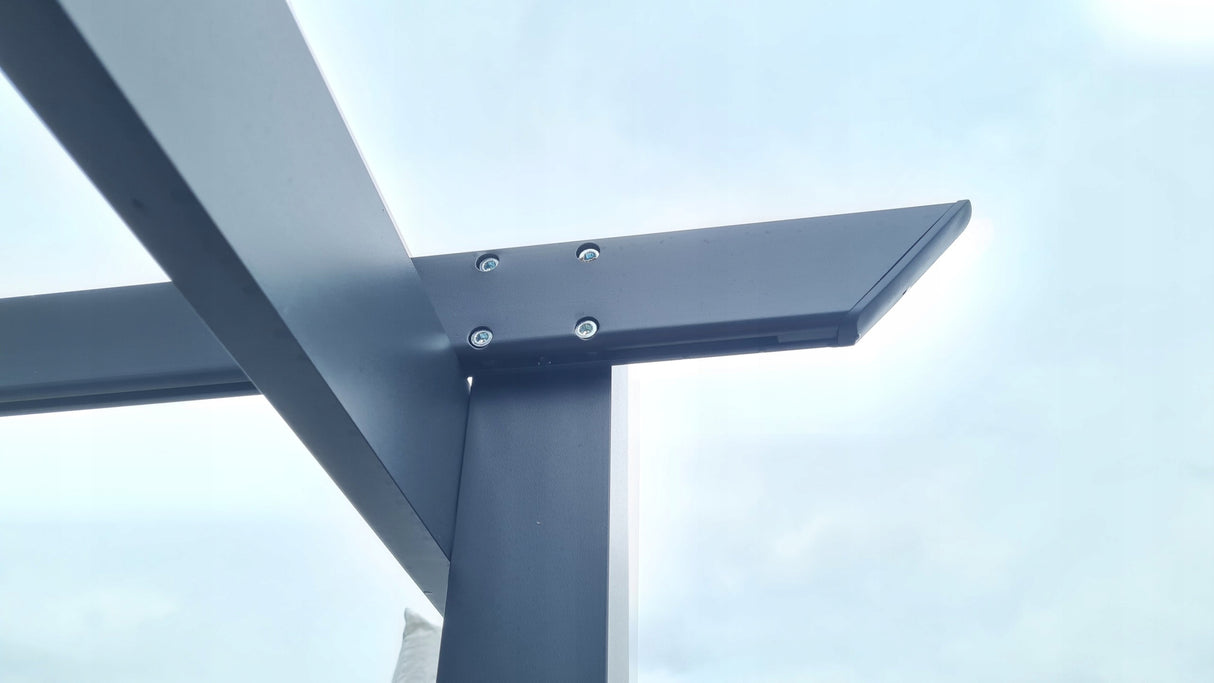 Altana Tarasowa Pergola Ogrodowa Aluminiowa Antracyt Poliester 400x400x240