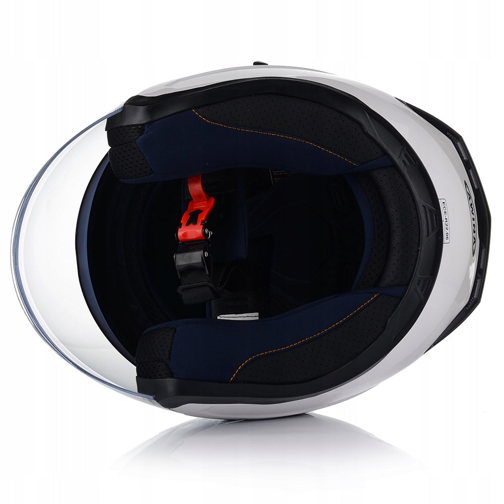 Kask Motocyklowy Otwarty Ochronny Blenda Przeciwsłoneczna Biały Rozmiar L