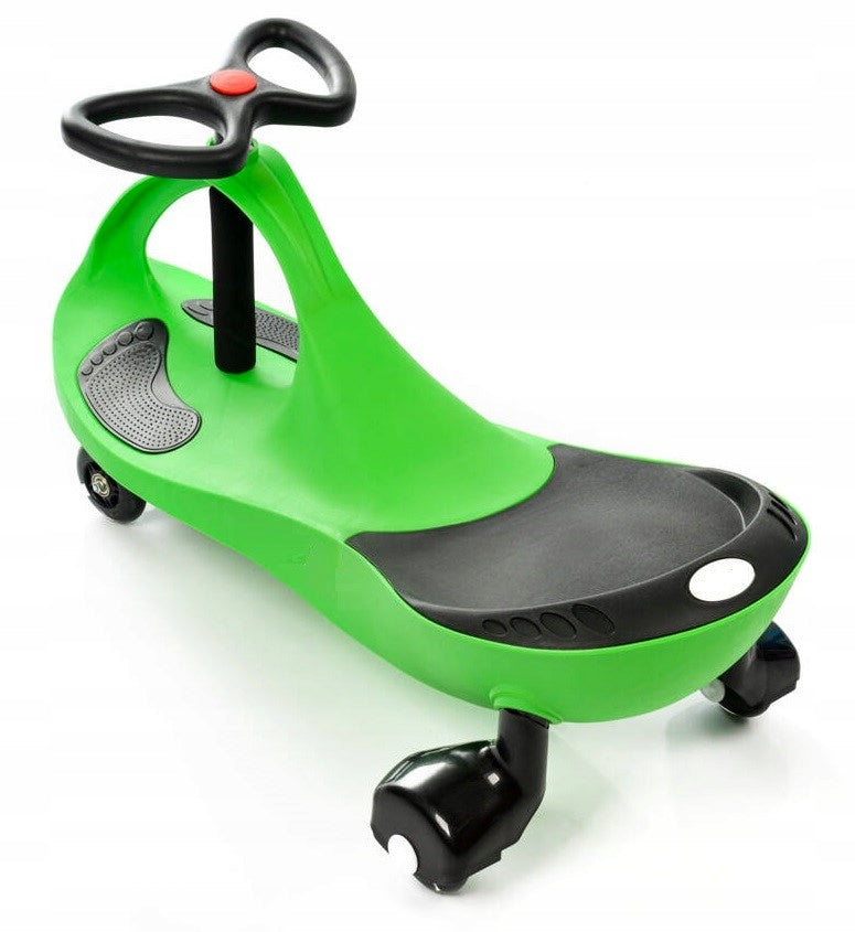 Jeździk Grawitacyjny Koła Led Crazy 120 Kg Twist Car Zielony + Klakson
