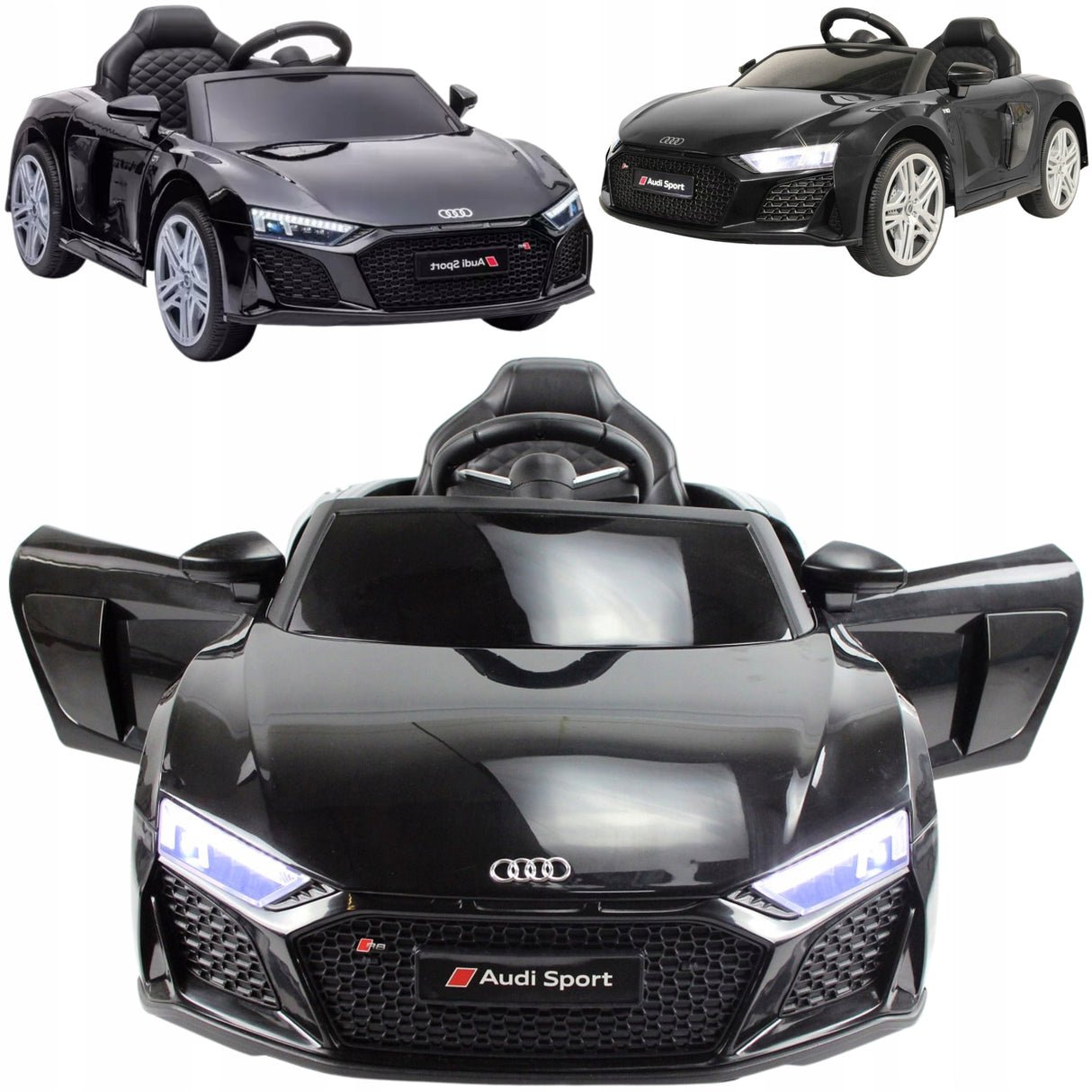 Audi R8 Spyder LIFT Autko na Akumulator Skóra Czarne 2.4G 12V 16000 RPM
