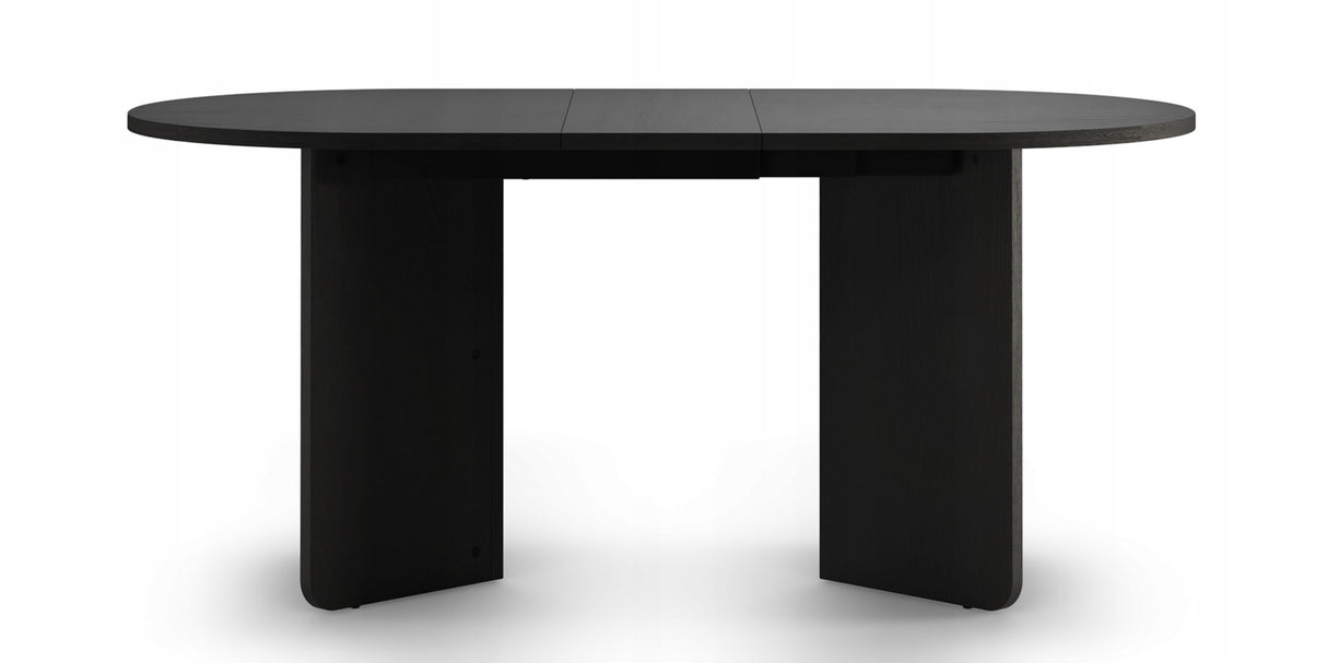 Stół Rozkładany Owalny Dwa Wkłady Powiększające Blat 140-200 x 90 cm Czarny