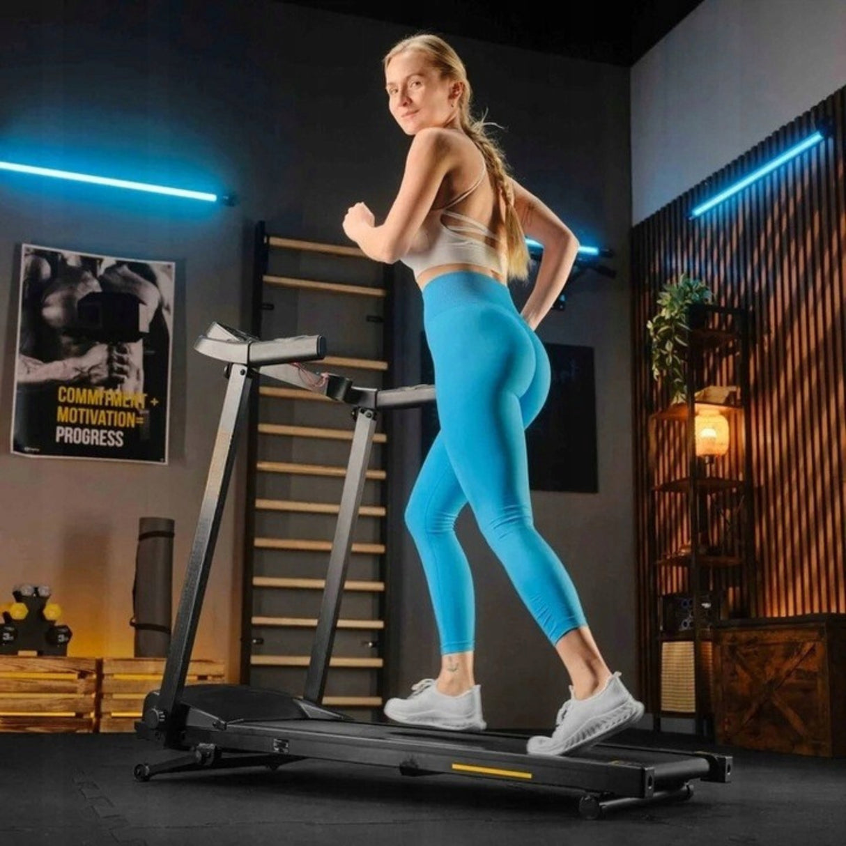 Bieżnia Składana Domowa Elektryczna Treningowa + Amortyzacja do 110 KG