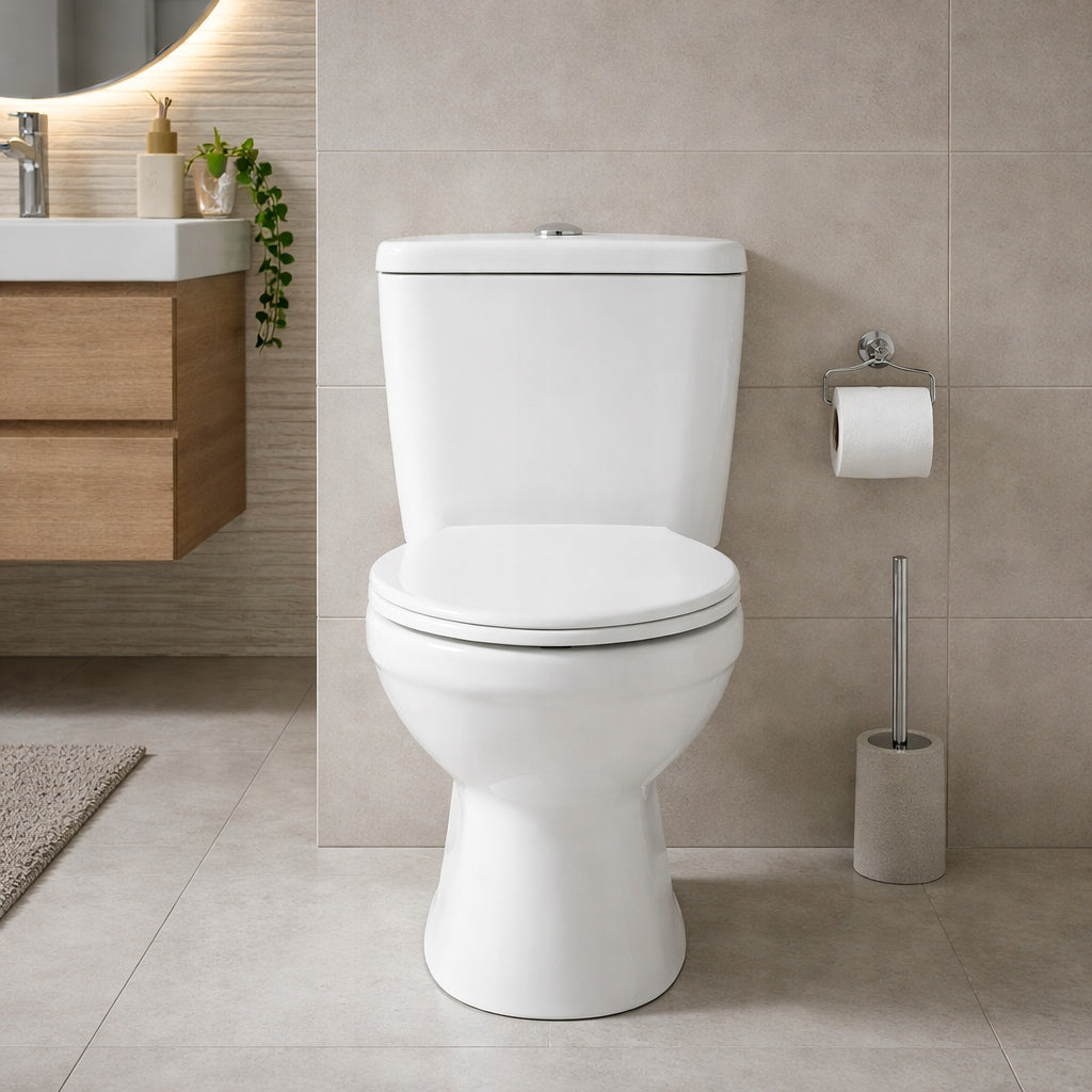 WC Kompakt Odpływ Poziomy Deska C-clear Kompletny Zestaw do Łazienki Biały