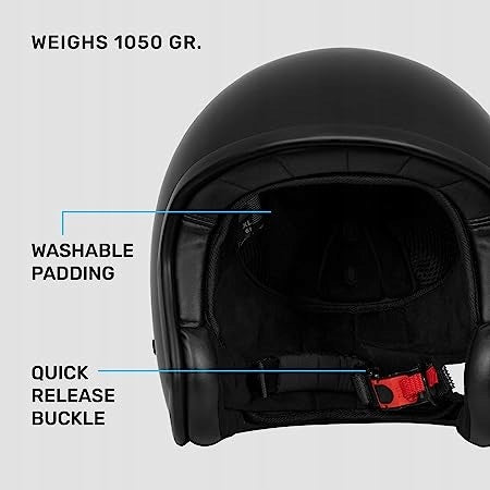 Kask Motocyklowy retro Wizjer Skuter Mat - M 57/58