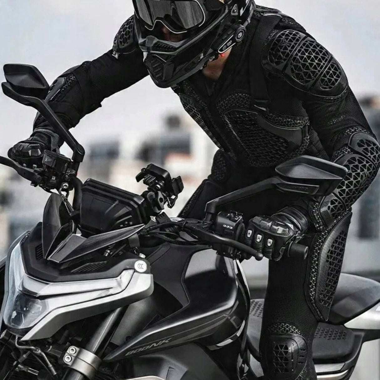 Zestaw Kurtka Motocyklowa Biała + Spodnie Motocyklowe Odzież Ochronna M