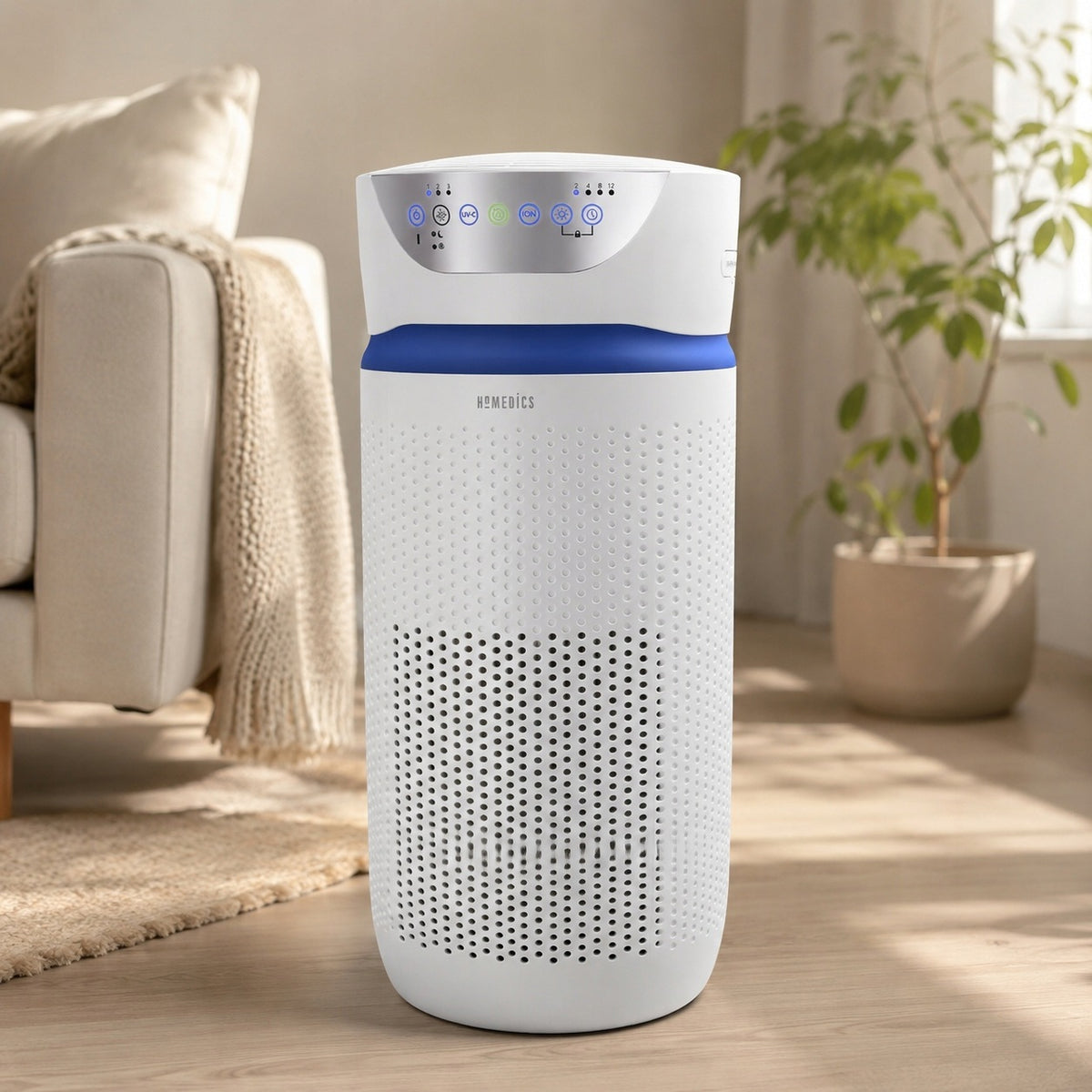 Oczyszczacz Powietrza Homedics TotalClean 5w1 UV-C Plus Biały Filtr Hepa